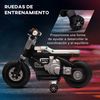 Moto Eléctrica Infantil 6v Con Música Ruedas Auxiliares Blanco Homcom