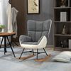 HOMCOM Sillón Mecedora Silla Balancín Tapizada en Lino Moderno con Respaldo  Alto y Patas de Madera para Salón Dormitorio Carga 150 kg 42x46x47 cm Gris  - Conforama