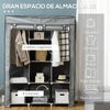 Armario De Acero Tela No Tejido Pp Homcom 125x43x162,5 Cm-gris Claro