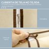 Armario De Acero Tela No Tejido Pp Homcom 103x43x162,5 Cm-crema