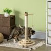 Árbol Para Gatos De Madera Pino Yute Sisal Ø32x56 Cm-pawhut. Natural