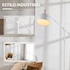 Lámpara De Pie Industrial De Acero Homcom Ø30x131-155 Cm-blanco