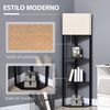 Lámpara De Pie Estantes De Mdf Tela Homcom 50x37x159cm-negro Y Beige