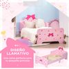 Cama Infantil Para 3-6 Años Con Barreras De Protección Rosa Homcom