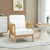 Sillón De Terciopelo Espuma Madera De Caucho Homcom 68x75x78 Cm-crema