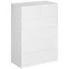 Cómoda Con 6 Cajones De Melamina De Madera Homcom 80x39x115 Cm-blanco