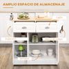 Isla De Cocina De Mdf Madera De Caucho Homcom 110x45x91 Cm-blanco