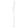 Perchero De Pie De Metal Madera Maciza Homcom 35x35x174 Cm-blanco