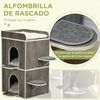 Caseta Para Gatos De Madera Algodón Pp Felpa 68x53x80,5cm-pawhut.gris