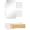 Juego De Muebles De Entrada De Madera Vidrio Homcom 75x4x70 Cm Blanco