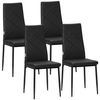 4 Sillas De Comedor De Espuma Acero Plástico Homcom 41x50x97 Cm-negro