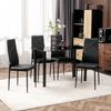 4 Sillas De Comedor De Espuma Acero Plástico Homcom 41x50x97 Cm-negro