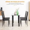 4 Sillas De Comedor De Espuma Acero Plástico Homcom 41x50x97 Cm-negro