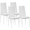 4 Sillas De Comedor De Espuma Acero Plástico Homcom 41x50x97cm-blanco