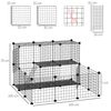 Valla Para Animales De Acero Pp Resina 105x105x70 Cm-pawhut. Negro