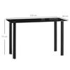 Mesa De Comedor De Vidrio Templado Acero Homcom 120x60x75 Cm-negro