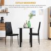 Mesa De Comedor De Vidrio Templado Acero Homcom 120x60x75 Cm-negro