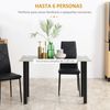 Mesa De Comedor De Vidrio Templado Acero Homcom 120x60x75 Cm-negro