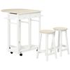 Carrito De Cocina De Mdf Madera De Pino Homcom 87x74x86 Cm-blanco