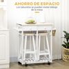 Carrito De Cocina De Mdf Madera De Pino Homcom 87x74x86 Cm-blanco