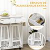 Carrito De Cocina De Mdf Madera De Pino Homcom 87x74x86 Cm-blanco