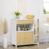 Carrito De Cocina De Melamina De Madera Homcom 80x39x85,5 Cm-roble