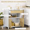 Carrito De Cocina De Melamina De Madera Homcom 80x39x85,5 Cm-roble