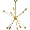 Lámpara Colgante Moderno De Metal Homcom 65x65x74 Cm-oro