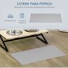 Comedero Perros De Tablero Multicapa Acero 60x30x18,5cm-pawhut. Roble