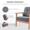 Butaca De Salón De Poliéster Madera Espuma Homcom 65x69x78 Cm-gris