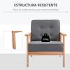 Butaca De Salón De Poliéster Madera Espuma Homcom 65x69x78 Cm-gris