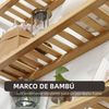 Estantería De Pared De Bambú Homcom 60x15x54 Cm-natural Y Blanco