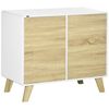 Aparador De Cocina De Mdf Madera Homcom 80x40x70 Cm-blanco Y Roble