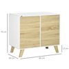 Aparador De Cocina De Mdf Madera Homcom 80x40x70 Cm-blanco Y Roble