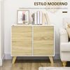 Aparador De Cocina De Mdf Madera Homcom 80x40x70 Cm-blanco Y Roble