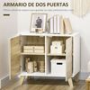 Aparador De Cocina De Mdf Madera Homcom 80x40x70 Cm-blanco Y Roble