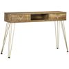 Mesa Consola De Melamina De Madera Acero Homcom 120x29x79 Cm-bronce