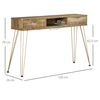 Mesa Consola De Melamina De Madera Acero Homcom 120x29x79 Cm-bronce