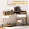 Mesa Consola De Melamina De Madera Acero Homcom 120x29x79 Cm-bronce