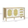 Aparador De Cocina De Madera Mdf Pvc Homcom 140x45x80 Cm-natural