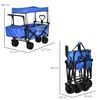 Transporte Plegable De Metal Oxford Abs 117x55x98 Cm - Outsunny. Azul