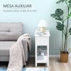 Mesa Auxiliar Con Tapa Abatible De Mdf Homcom 60,5x32,5x70 Cm-blanco