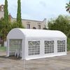 Carpa De Jardín Exterior De Pe Pvc Acero 6x3 M-outsunny.blanco