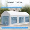 Carpa De Jardín Exterior De Pe Pvc Acero 6x3 M-outsunny.blanco