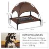 Cama Mascotas De Metal Oxford Tafetán Pawhut 76x61x73 Cm - Café