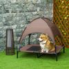 Cama Mascotas De Metal Oxford Tafetán Pawhut 92x76x90 Cm - Café