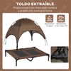 Cama Mascotas De Metal Oxford Tafetán Pawhut 92x76x90 Cm - Café