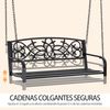 Banco Columpio De 2 Plazas De Acero 127x59,5x52 Cm-outsunny. Negro