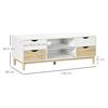 Mueble Tv De Melamina De Madera Homcom 120x40x44,5 Cm-blanco Y Roble