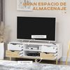 Mueble Tv De Melamina De Madera Homcom 120x40x44,5 Cm-blanco Y Roble